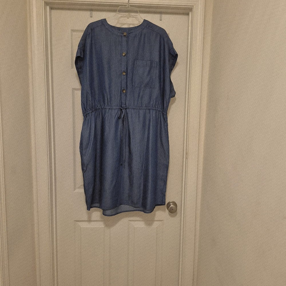 Blue Denim Button-Up Dress